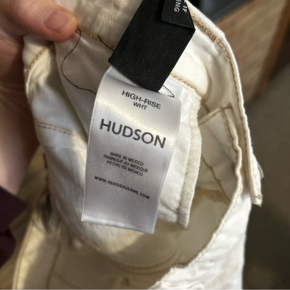 RTR HUDSON High-Rise Welt Pocket Cargo Wide Leg Jean White/Cream Women’s Size 25 - Picture 8 of 9